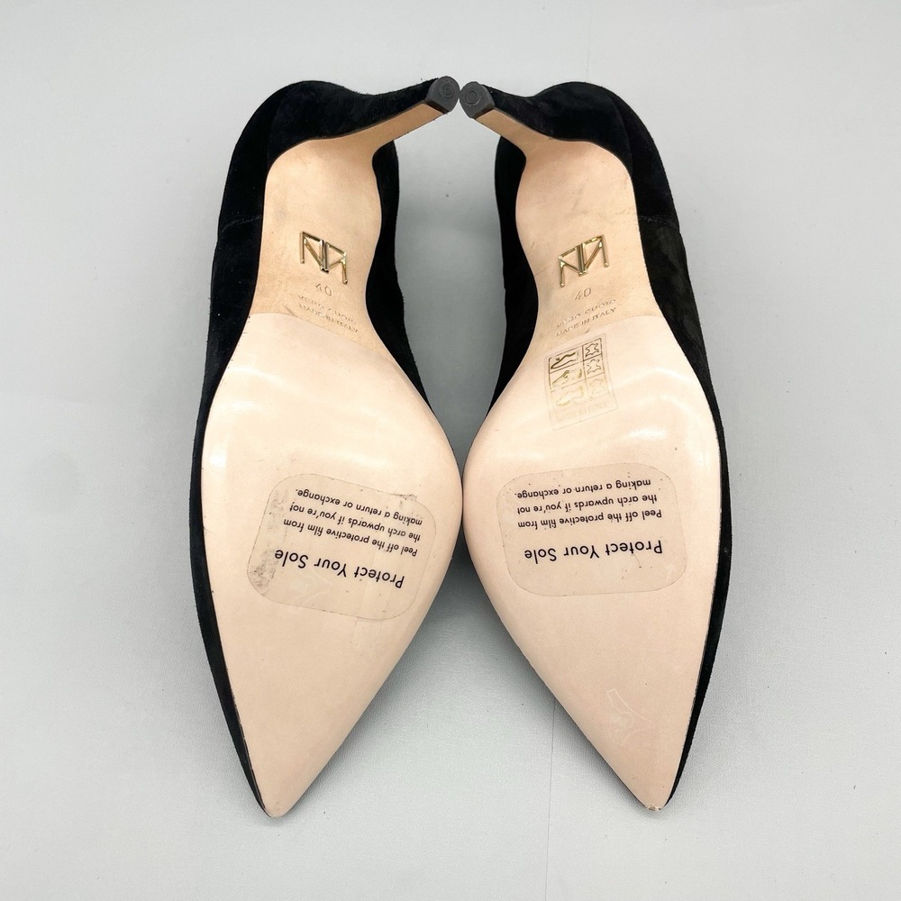 Tamara Mellon Womens 40 10 Pump Shoes Black Suede Pointed Toe‎ Stiletto Heels - Picture 11 of 12